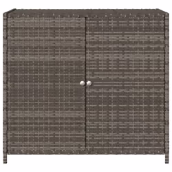vidaXL Garden Storage Cabinet Outdoor Tool Storage Box Cupboard Poly Rattan - grey - Additional view 6