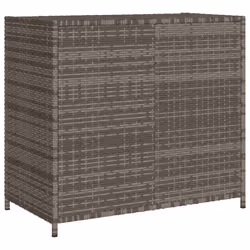 vidaXL Garden Storage Cabinet Outdoor Tool Storage Box Cupboard Poly Rattan - grey - Additional view 8