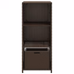 vidaXL Garden Storage Cabinet Outdoor Storage Box Cupboard Brown Poly Rattan - Additional view 6