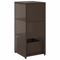 vidaXL Garden Storage Cabinet Outdoor Storage Box Cupboard Brown Poly Rattan - Additional view 8