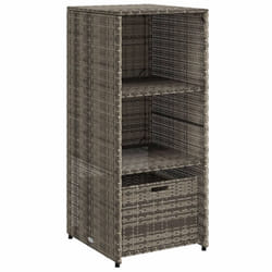 vidaXL Garden Storage Cabinet Outdoor Storage Box Cupboard Black Poly Rattan - grey