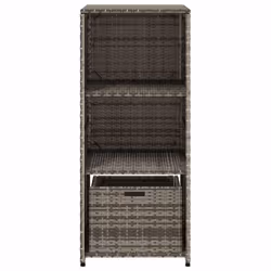 vidaXL Garden Storage Cabinet Outdoor Storage Box Cupboard Black Poly Rattan - grey - Additional view 6