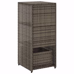 vidaXL Garden Storage Cabinet Outdoor Storage Box Cupboard Black Poly Rattan - grey - Additional view 8
