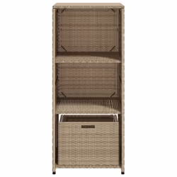 vidaXL Garden Storage Cabinet Outdoor Storage Box Cupboard Beige Poly Rattan - Additional view 6