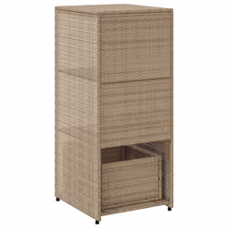 vidaXL Garden Storage Cabinet Outdoor Storage Box Cupboard Beige Poly Rattan - Additional view 8