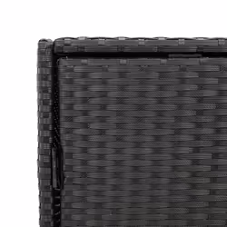 vidaXL Garden Storage Cabinet Outdoor Storage Box Cupboard Black Poly Rattan - Additional view 10