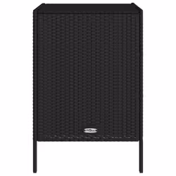 vidaXL Garden Storage Cabinet Outdoor Storage Box Cupboard Black Poly Rattan - Additional view 7