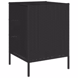 vidaXL Garden Storage Cabinet Outdoor Storage Box Cupboard Black Poly Rattan - Additional view 8