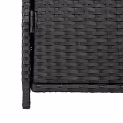 vidaXL Garden Storage Cabinet Outdoor Storage Box Cupboard Black Poly Rattan - Additional view 9