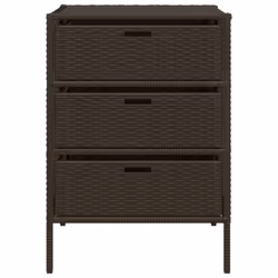 vidaXL Garden Storage Cabinet Outdoor Storage Box Cupboard Brown Poly Rattan