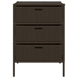 vidaXL Garden Storage Cabinet Outdoor Storage Box Cupboard Brown Poly Rattan
