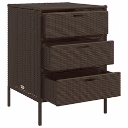 vidaXL Garden Storage Cabinet Outdoor Storage Box Cupboard Brown Poly Rattan - Additional view 5