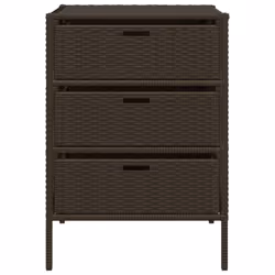 vidaXL Garden Storage Cabinet Outdoor Storage Box Cupboard Brown Poly Rattan - Additional view 6