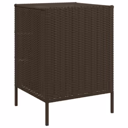 vidaXL Garden Storage Cabinet Outdoor Storage Box Cupboard Brown Poly Rattan - Additional view 8