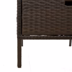 vidaXL Garden Storage Cabinet Outdoor Storage Box Cupboard Brown Poly Rattan - Additional view 9