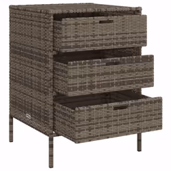 vidaXL Garden Storage Cabinet Outdoor Storage Box Cupboard Grey Poly Rattan - Additional view 5