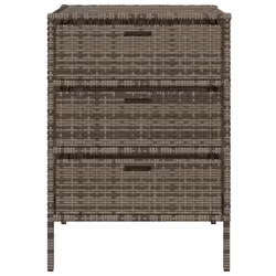vidaXL Garden Storage Cabinet Outdoor Storage Box Cupboard Grey Poly Rattan - Additional view 6