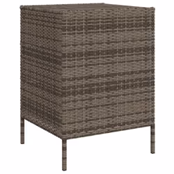 vidaXL Garden Storage Cabinet Outdoor Storage Box Cupboard Grey Poly Rattan - Additional view 8