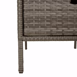 vidaXL Garden Storage Cabinet Outdoor Storage Box Cupboard Grey Poly Rattan - Additional view 9