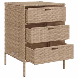 vidaXL Garden Storage Cabinet Outdoor Storage Box Cupboard Beige Poly Rattan - Additional view 5
