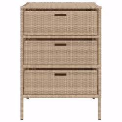vidaXL Garden Storage Cabinet Outdoor Storage Box Cupboard Beige Poly Rattan - Additional view 6