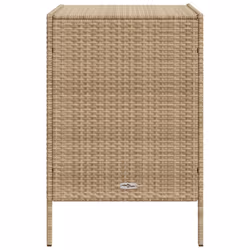 vidaXL Garden Storage Cabinet Outdoor Storage Box Cupboard Beige Poly Rattan - Additional view 7