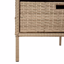vidaXL Garden Storage Cabinet Outdoor Storage Box Cupboard Beige Poly Rattan - Additional view 9