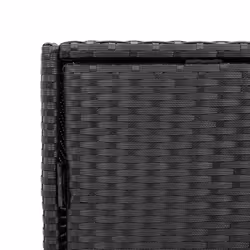 vidaXL Garden Storage Cabinet Outdoor Storage Box Cupboard Black Poly Rattan - Additional view 10