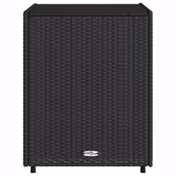 vidaXL Garden Storage Cabinet Outdoor Storage Box Cupboard Black Poly Rattan - Additional view 7