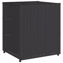 vidaXL Garden Storage Cabinet Outdoor Storage Box Cupboard Black Poly Rattan - Additional view 8