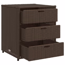 vidaXL Garden Storage Cabinet Outdoor Storage Box Cupboard Brown Poly Rattan - Additional view 5