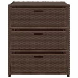 vidaXL Garden Storage Cabinet Outdoor Storage Box Cupboard Brown Poly Rattan - Additional view 6