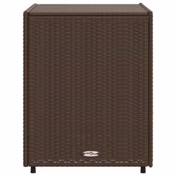 vidaXL Garden Storage Cabinet Outdoor Storage Box Cupboard Brown Poly Rattan - Additional view 7