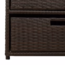 vidaXL Garden Storage Cabinet Outdoor Storage Box Cupboard Brown Poly Rattan - Additional view 9
