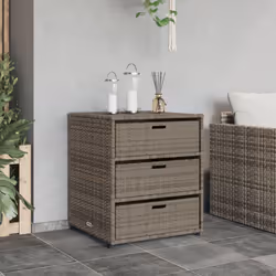 vidaXL Garden Storage Cabinet Outdoor Storage Box Cupboard Grey Poly Rattan