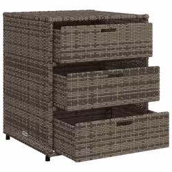 vidaXL Garden Storage Cabinet Outdoor Storage Box Cupboard Grey Poly Rattan - Additional view 5