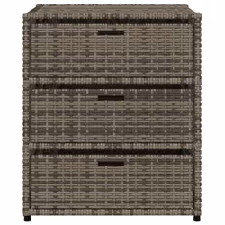 vidaXL Garden Storage Cabinet Outdoor Storage Box Cupboard Grey Poly Rattan - Additional view 6