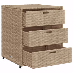 vidaXL Garden Storage Cabinet Outdoor Storage Box Cupboard Beige Poly Rattan - Additional view 5