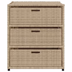 vidaXL Garden Storage Cabinet Outdoor Storage Box Cupboard Beige Poly Rattan - Additional view 6