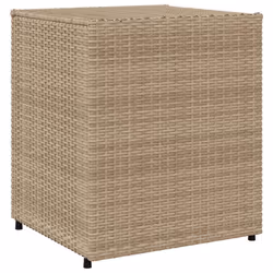 vidaXL Garden Storage Cabinet Outdoor Storage Box Cupboard Beige Poly Rattan - Additional view 8