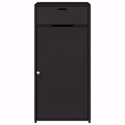 vidaXL Garden Storage Cabinet Outdoor Storage Box Cupboard Black Poly Rattan - Additional view 6