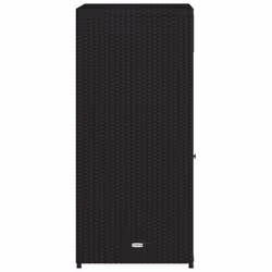 vidaXL Garden Storage Cabinet Outdoor Storage Box Cupboard Black Poly Rattan - Additional view 7