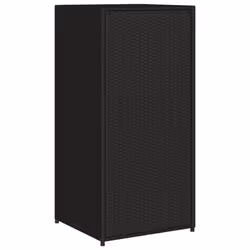 vidaXL Garden Storage Cabinet Outdoor Storage Box Cupboard Black Poly Rattan - Additional view 8
