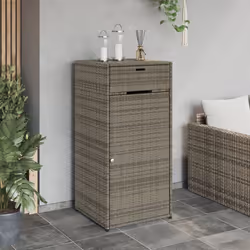 vidaXL Garden Storage Cabinet Outdoor Storage Box Cupboard Grey Poly Rattan