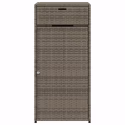vidaXL Garden Storage Cabinet Outdoor Storage Box Cupboard Grey Poly Rattan - Additional view 6