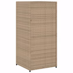 vidaXL Garden Storage Cabinet Outdoor Storage Box Cupboard Beige Poly Rattan - Additional view 8