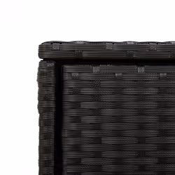 vidaXL Garden Storage Cabinet Outdoor Storage Box Cupboard Black Poly Rattan - Additional view 10