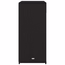 vidaXL Garden Storage Cabinet Outdoor Storage Box Cupboard Black Poly Rattan - Additional view 7