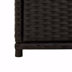 vidaXL Garden Storage Cabinet Outdoor Storage Box Cupboard Black Poly Rattan - Additional view 9