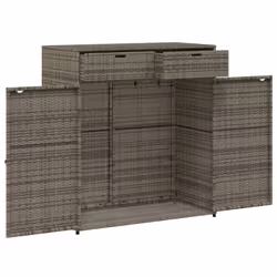vidaXL Garden Storage Cabinet Outdoor Storage Box Cupboard Grey Poly Rattan - Additional view 5